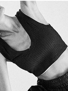 Free People Movement Blissed Out Scoop Neck Tank Top Black